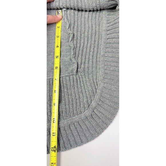 Ugg Poncho Women's Medium Grey Chunky Knit Cowl Neck Sweater Cotton 1k - Picture 13 of 13